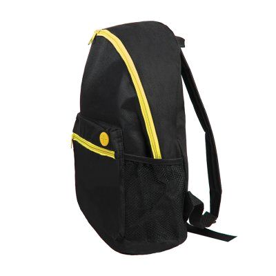 Рюкзак "Town", черный с желтыми молниями, 28х38х12 см, полиэстер 600D