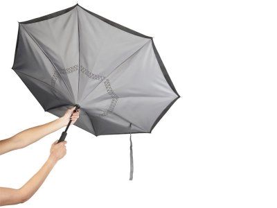 Зонт Lima 23 с обратным сложением, черный/серый