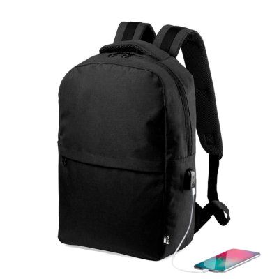 Рюкзак KONOR, черный, 41x29x13 см, 100% полиэстер RPET, 600D