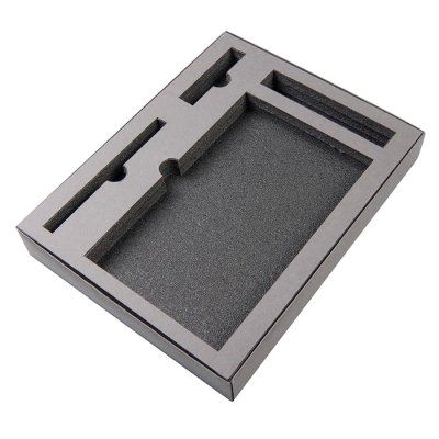 Коробка "Fancy", сливбокс, размер 20*29*4.5 см, картон серый,300 гр. ложемент изолон